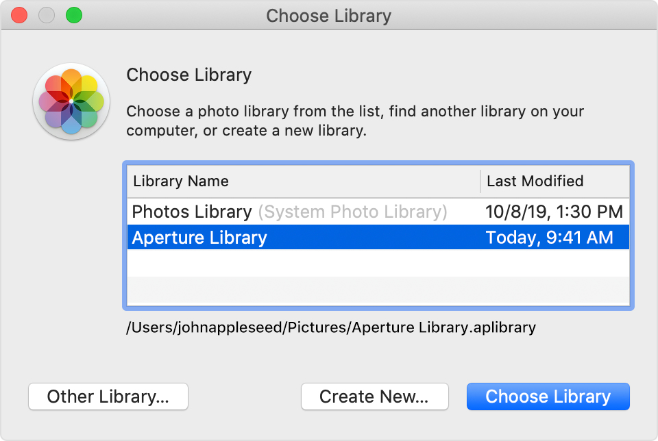 Mac Migrated Photo Library File